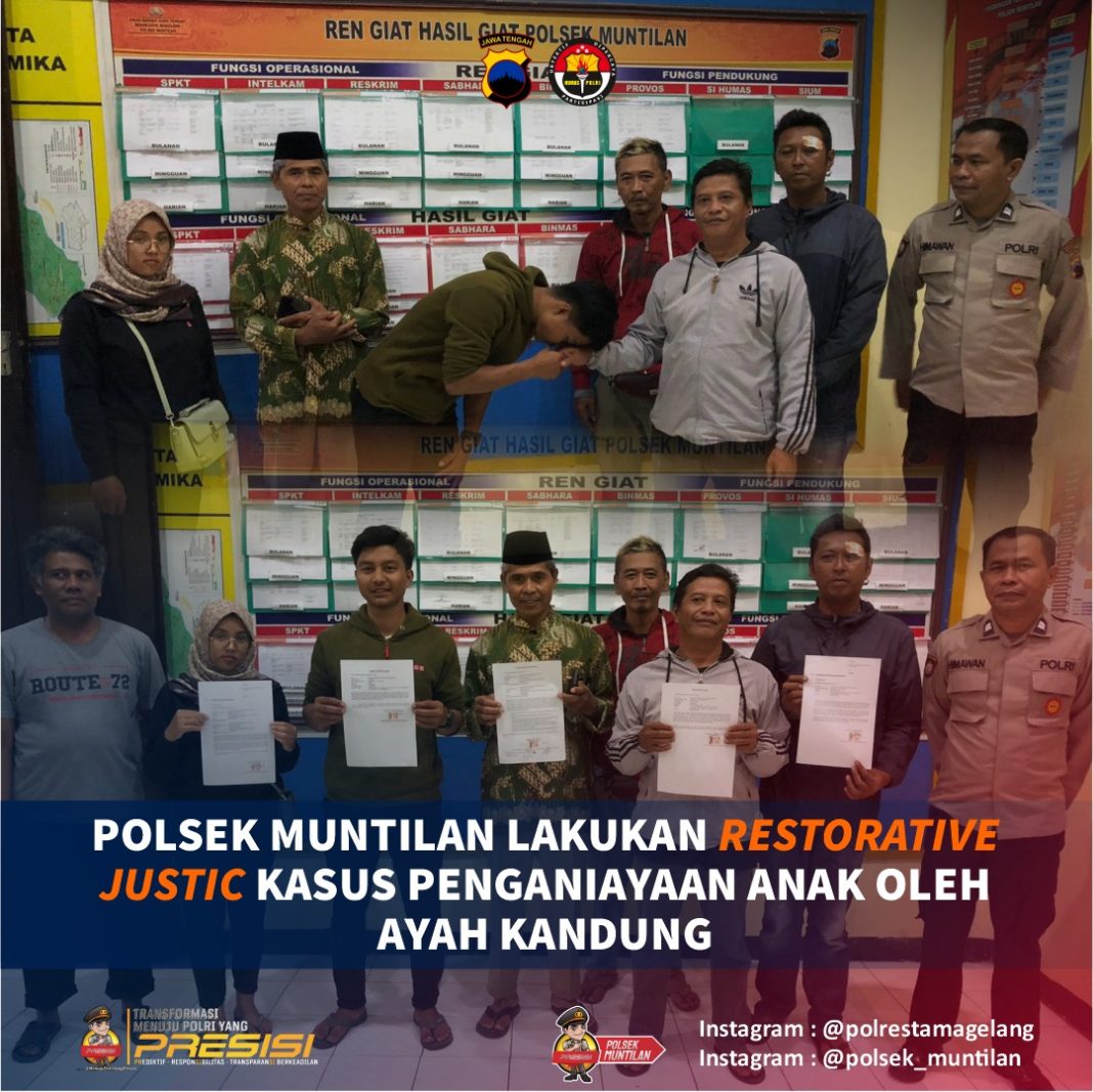 Polsek Muntilan Lakukan RESTORATIVE JUSTIC Kasus Penganiayaan Anak Oleh Ayah Kandung