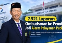 7.921 Laporan Ombudsman ke Pemda Jadi Alarm Pelayanan Publik Laporan Ombudsman terhadap pemerintah daerah terkait pelayanan publik